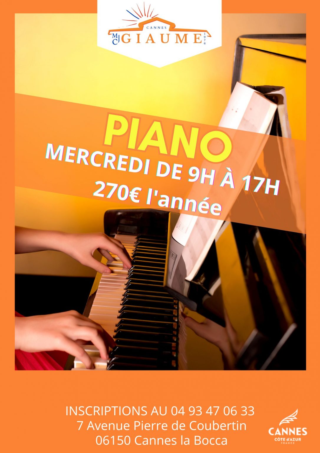 cours piano cannes mjc giaume