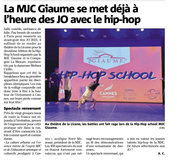 Hip hop school 2024 mjc giaume cannes